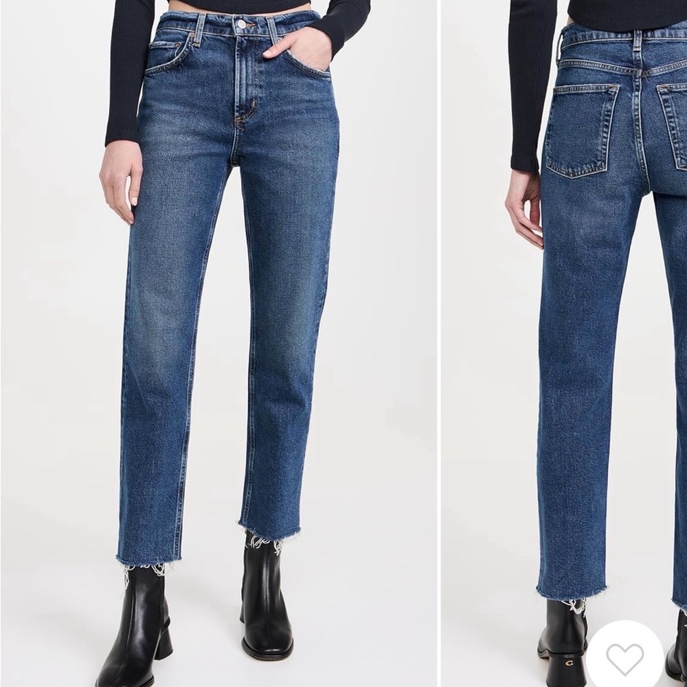 Agolde Dark Blue Straight Leg Jeans (Valen)